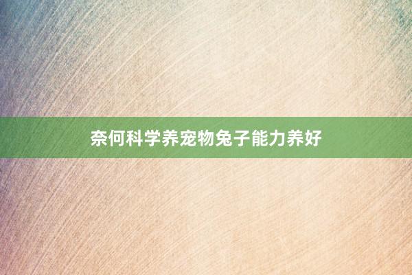 奈何科学养宠物兔子能力养好