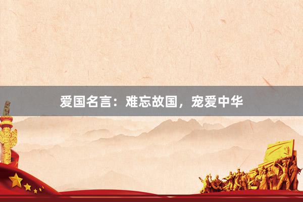 爱国名言：难忘故国，宠爱中华